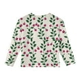 thumbnail image 3 of LTTVQM Shirts for Toddler Girls Size 3-4 Winter Casual Floral Print T-Shirts Comfy Long Sleeve Tops Fashion Crew Neck Outfit with Pocket Beige 3-4 Years, 3 of 4