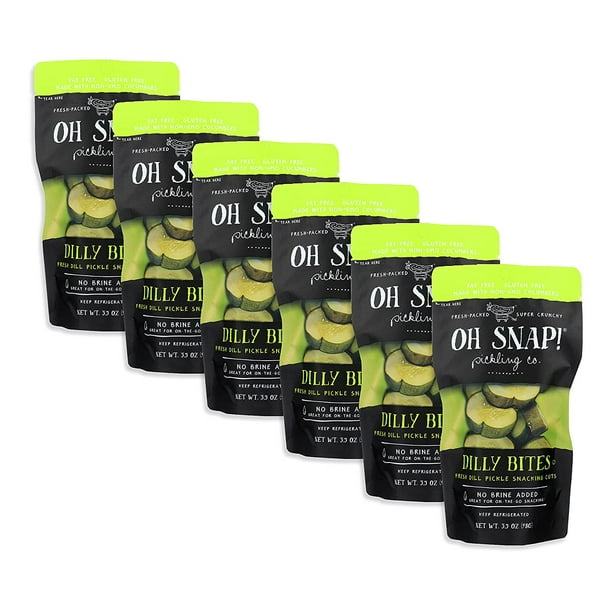 Oh Snap! Pickling Co., Dilly Bites Fresh Dill Pickle Snacking Cuts, 3.5
