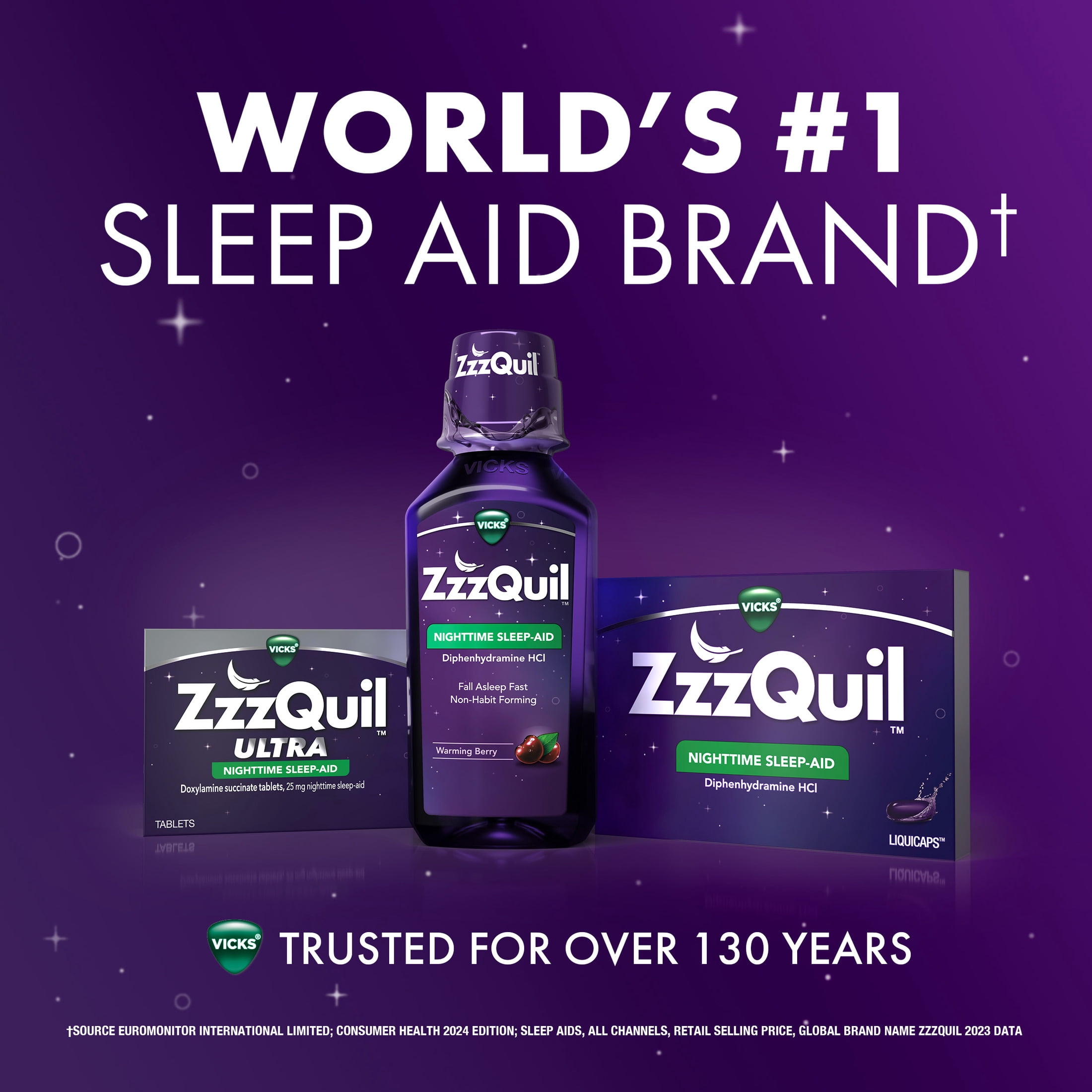 (2 pack) ZzzQuil ULTRA, Sleep Aid, Doxylamine Succinate 25mg, Sleep Aids for Adults, 12 Tablets