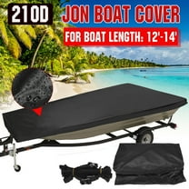 12ft-14ft Jon Boat Cover Fits For Jon Boats Waterproof Heavy Duty Storage Covers 210D Long Beam Width up to 62"