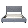 thumbnail image 4 of SESSLIFE Upholstered Platform Bed Frame with Headboard, Wood Slat Support, Mattress Foundation, No Box Spring Needed, Easy Assembly, Gray, Queen, 4 of 10