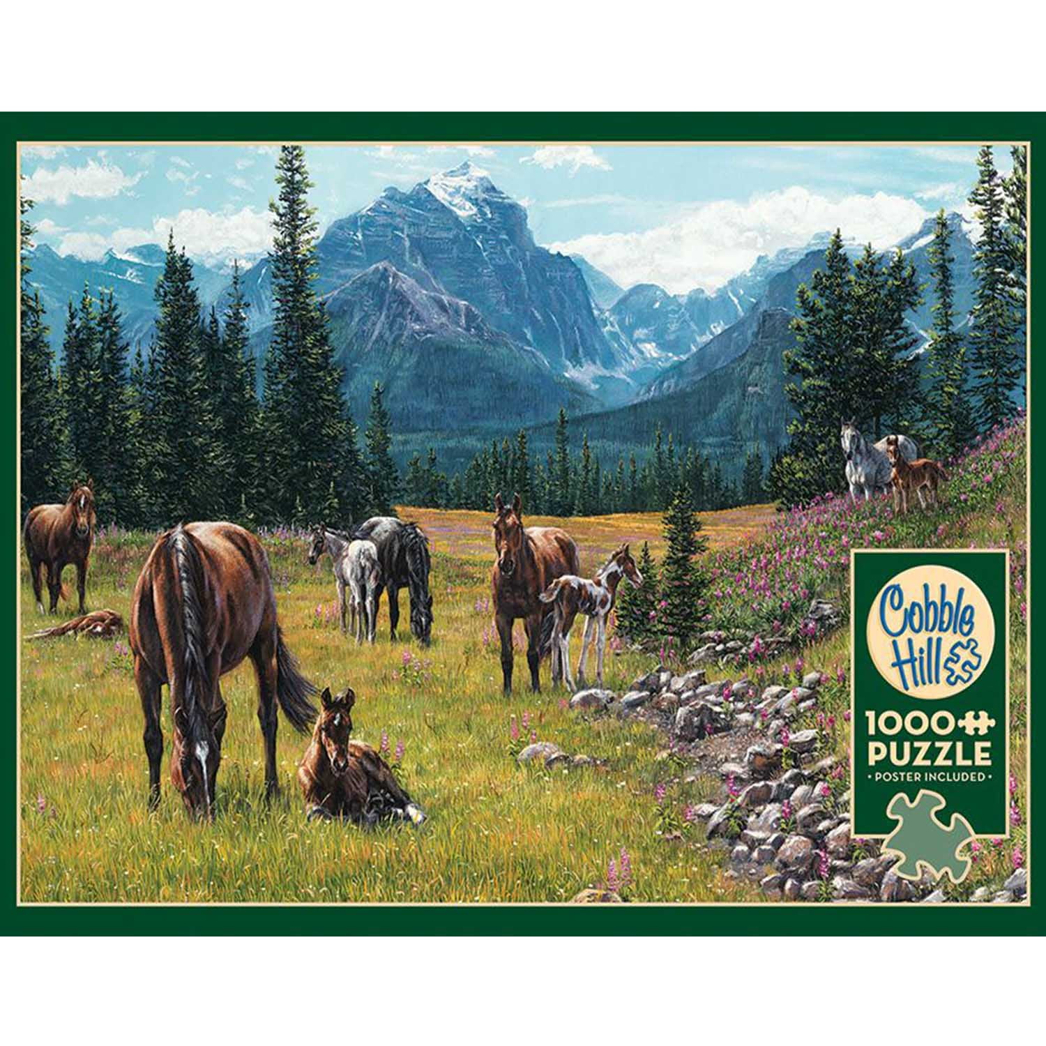 Cobble Hill 1000 Piece Puzzle - Horse Meadow - Sample Poster Included