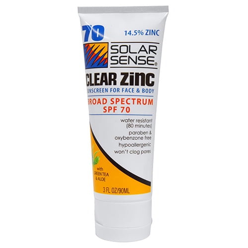 CCA Industries Solar Sense Clear Zinc Sunscreen, 3 oz