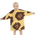 thumbnail image 3 of Yellow and Brown Of Leopard Print Blanket Hoodies for Kids 6-13YR Oversize Wearable Blanket Hoodies for Boys Girls Teens, 3 of 7