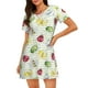 thumbnail image 1 of Fotbe Insects Bata de Dormir para Mujer con Estampado, Camisón de Algodón de Manga Corta, Ropa de Dormir Casual, 1 of 6