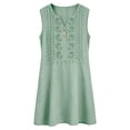 thumbnail image 3 of Kukoosong Women's Sleeveless Embroidered Tank Dress with Pockets, V-Neck Button Front Mini Casual Loose Flowy A-Line Tunic Dress, Summer Beach Boho Dress, 3 of 6