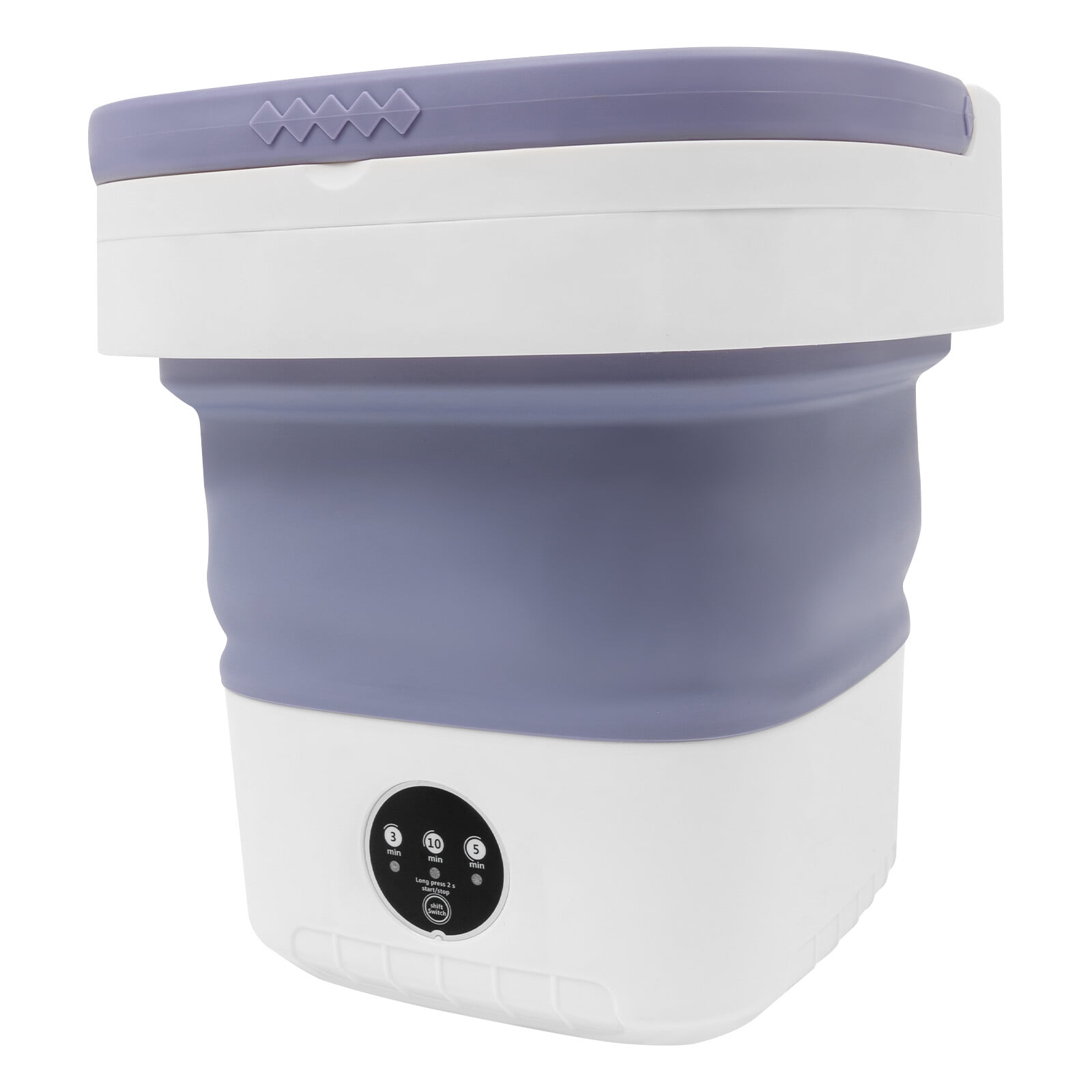 Foldable Portable Washing Machine, 12L Mini Washer with Pure Copper Motor, Small Compact Travel Washing Machine for Apartment Dorm RV Camping – Timer & Drain Hose, 36W, Purple