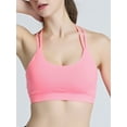 thumbnail image 5 of Sports Bra for Women Padded Workout Bras Light Support Strappy Cross Back Medium Impact Yoga Bras Black/Pink/White, 5 of 7