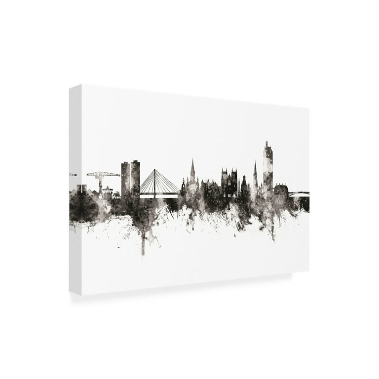 Art-Poster - Nantes France Skyline (Colored Version) - Michael Tompsett - con cornice nera 30 x 40 cm | Leroy Merlin