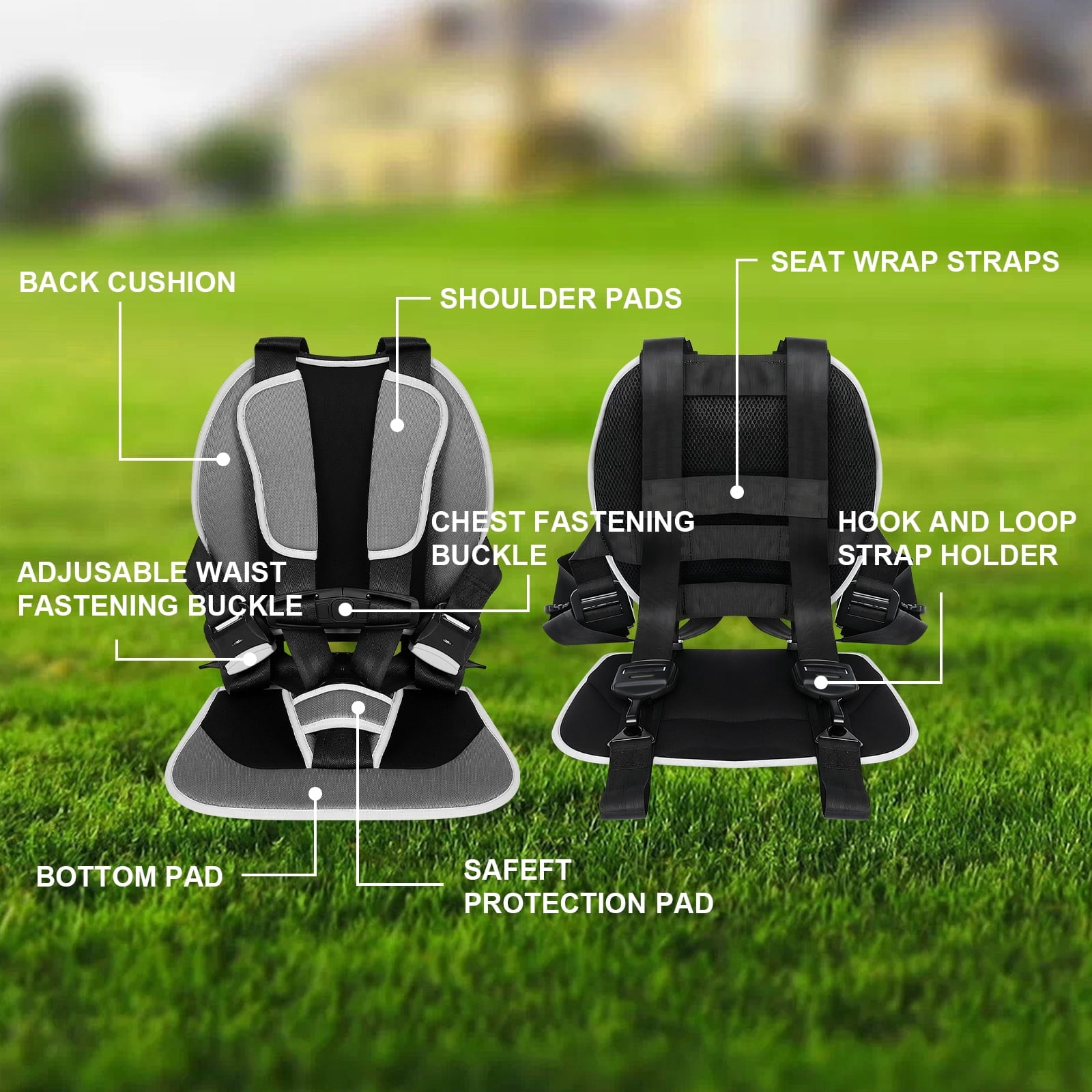 Olenyer Child Positioner for Golf Carts, 5 Point Harness to Secure in Golf Cart, Universal Fit for All Golf Carts Seat