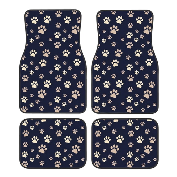KAKALAD Dog Paw Print 04 Car Floor Mats 4PC Set Carpet Protection, Universal Fit for Car SUV VA & Truck, Vehicle Front & Rear