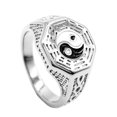 thumbnail image 1 of Anillo de acero inoxidable 316L Sunnimix Tai Chi Ocho diagramas Tamaño 12, 1 of 8