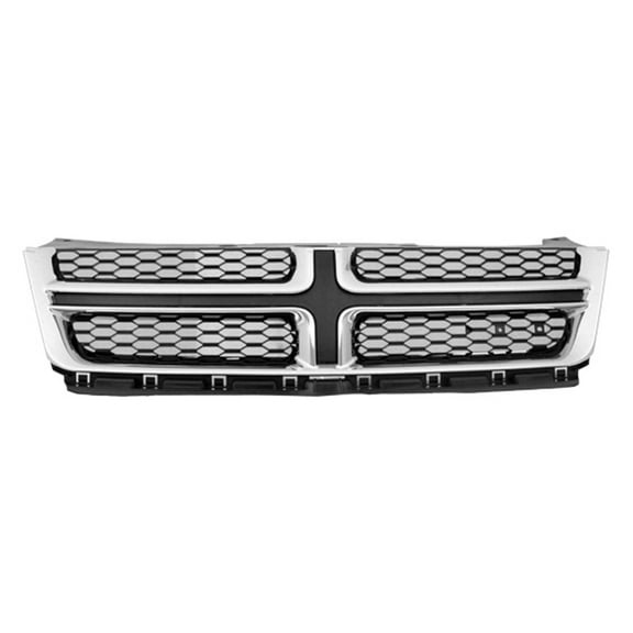New Aftermarket  Premium Fit Matte-Dark Gray / Chrome Front Grille 68081992AD fits 2011-2014 Dodge Avenger