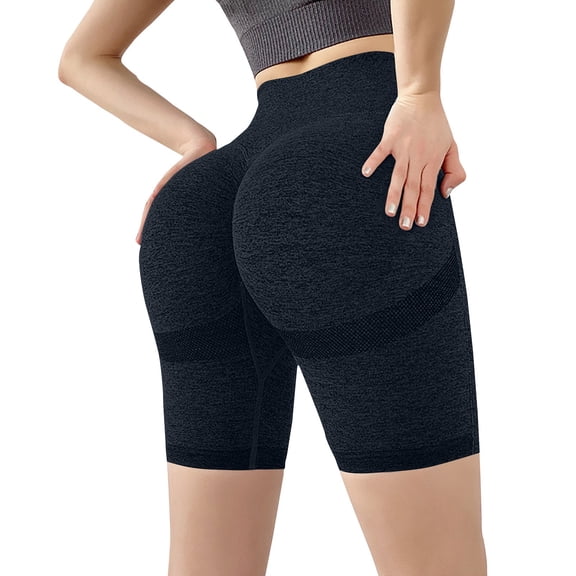 Women's High Waisted Seamless Biker Shorts Stretch Athletic Workout Yoga Shorts