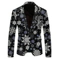 thumbnail image 1 of 2025 Men Christmas Snowflake Santa Suits for Men 3 Pieces Printed Pocket Lapel Button Prom Suits Suit Jacket Suit, 1 of 5