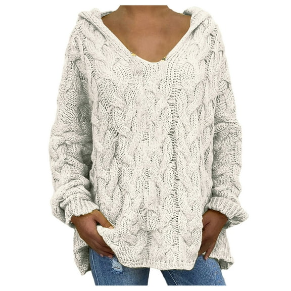 Sweaters for women Women Fashion Knitted Solid Long Sleeve V Neck Cardigan Tops Loose Sweater christmas sweater women