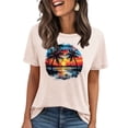 thumbnail image 3 of Pxxlle Hawaii Graphic Tees for Women Casual Short Sleeve Going Out Beach Tshirts Loose Fit Round Neck Vacation Tops (Beige XXL), 3 of 5