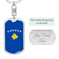 thumbnail image 2 of Kosovo Flag Keychain Dog Tag Stainless Steel or 18k Gold, 2 of 16