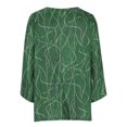 thumbnail image 5 of IROINNID Clearance Womens Plus Size Tops Round-Neck Long Sleeve Print Lounge T-shirt Blouse,Green, 5 of 6