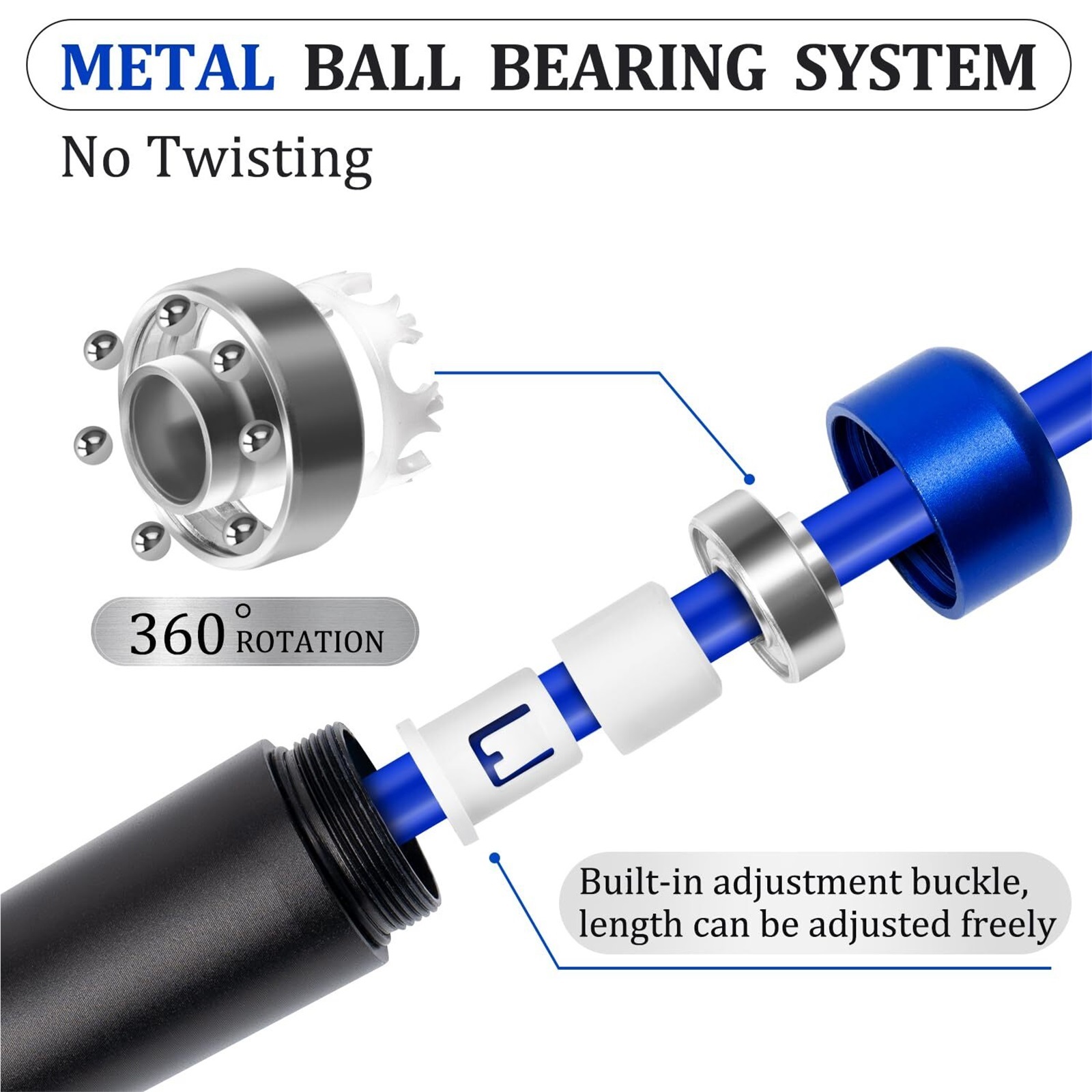 WEIKE Fast jump rope without wrapping ball bearing, professional thick weight-bearing jump rope
