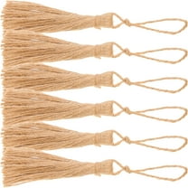 FELTECHELECTR 6 Pcs Twine Tassel Decoration Twisted Jute Rope Burlap Tassels Crochet