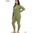 thumbnail image 2 of TheLovely Women's Microfiber Soft Fabric Mock Neck Long Sleeve Top & Leggings - 2 Pieces Tracksuit Set, 2 of 5