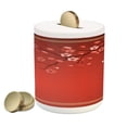 thumbnail image 1 of Valentine's Day Piggy Bank, Flowering Branch of a Cherry Tree in Spring with Traditional, Ceramic Coin Bank Money Box for Cash Saving, 3.6" X 3.2", Marigold Coral Red, by Ambesonne, 1 of 4