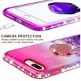 thumbnail image 3 of SOGA Rhinestone Liquid Float Quicksand Cover Cute Phone Case Compatible for Apple iPhone 8 Plus/iPhone 7 Plus Case with Embedded Metal Diamond Ring for Magnetic Car Mounts and Lanyard - Pink on Purple, 3 of 5