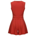 thumbnail image 5 of Idoravan Women's Basic Versatile Skirt Womens Casual Sexy Fashion Summer V-Neck Pleated Loose Tank short Two Piece Pants Set, 5 of 9