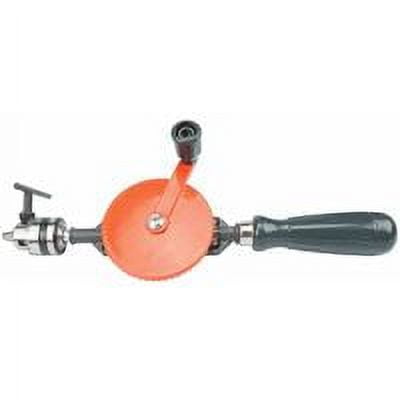 Taladro manual Chignoles de 1,5-10 mm (3/8") de acero fundido con doble engranaje para plástico y madera, color naranja