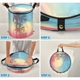 thumbnail image 4 of 50L Extra Large Popup Hamper Collapsible Laundry Basket With Zippered Lid 15.7x18.5in Palm Trees and Sun, 4 of 7