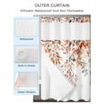 thumbnail image 2 of No Hook Cloth Fabric Shower Curtain with Snap in Liner, Fall Leaves Waterproof Shower Curtains Set with See Through Top Window, Farmhouse Orange Eucalyptus Leaf Floral Bath Curtains Shower 72"x96", 2 of 6