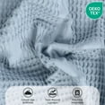 thumbnail image 3 of Superior Mai Geometric Waffle Cotton Blanket, King, Light Blue, 3 of 9