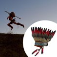 thumbnail image 2 of Tocado indio,Sombrero indio Tocado de plumas artificiales,Tocado de plumas para escenario Disfraces Fiesta Cosplay,Graduación Diadema Festival Disfraz,Sombreros Adultos Niños Banda, 2 of 8