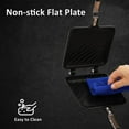 thumbnail image 4 of Double Sided Sandwich Maker Grill Pan Non Stick Cookware, Grid Pattern, Black, 1-Pack, 4 of 7
