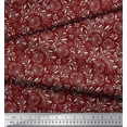 thumbnail image 3 of Soimoi Red Moss Georgette Fabric Artistic Leaf & Floral Print Fabric by the Yard 42 Inch Wide, 3 of 3