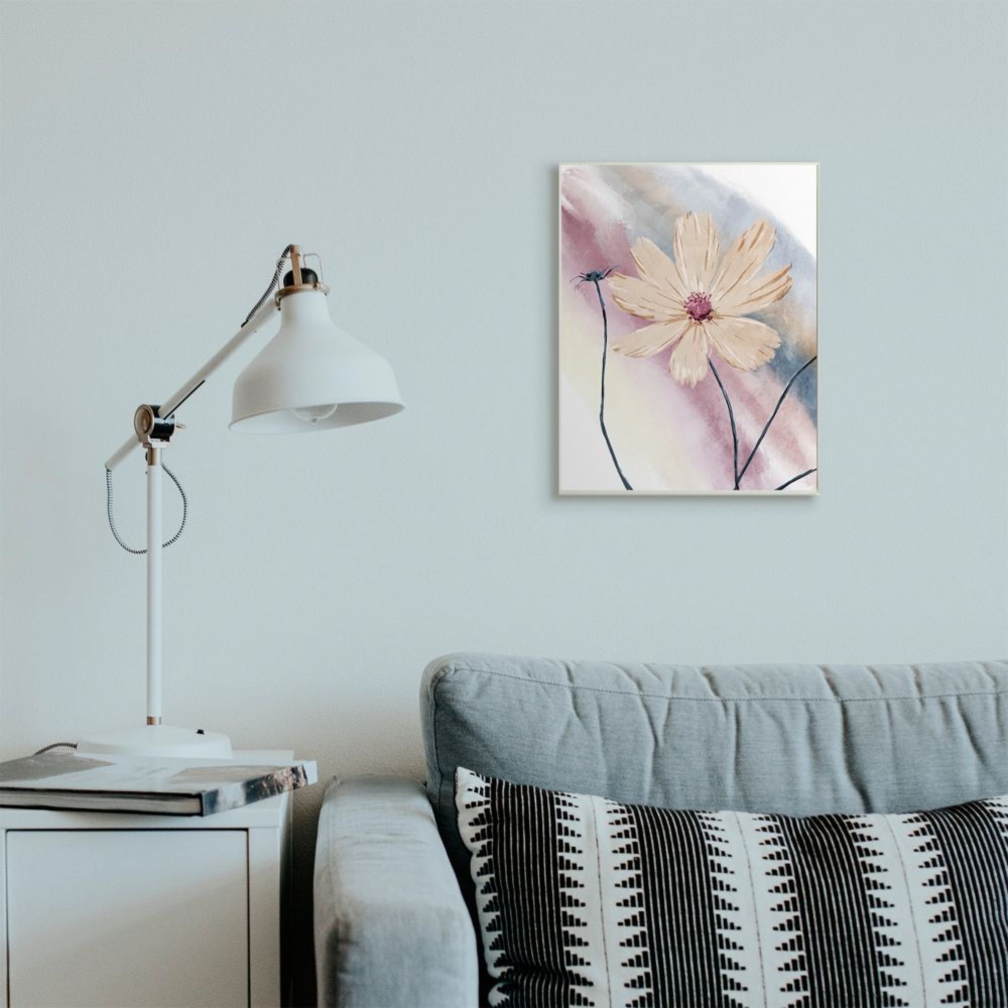 Stupell Industries Defined Beige Floral Soft Muted Rainbow Design by Onrei