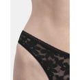 thumbnail image 3 of No Boundaries Women's Crossover Lace Thong Panty, Sizes XS to XXXL, 3 of 4