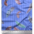 thumbnail image 1 of Soimoi Cotton Poplin Fabric Stripe Feather Print Sewing Fabric Yard 56 Inch Wide, 1 of 1