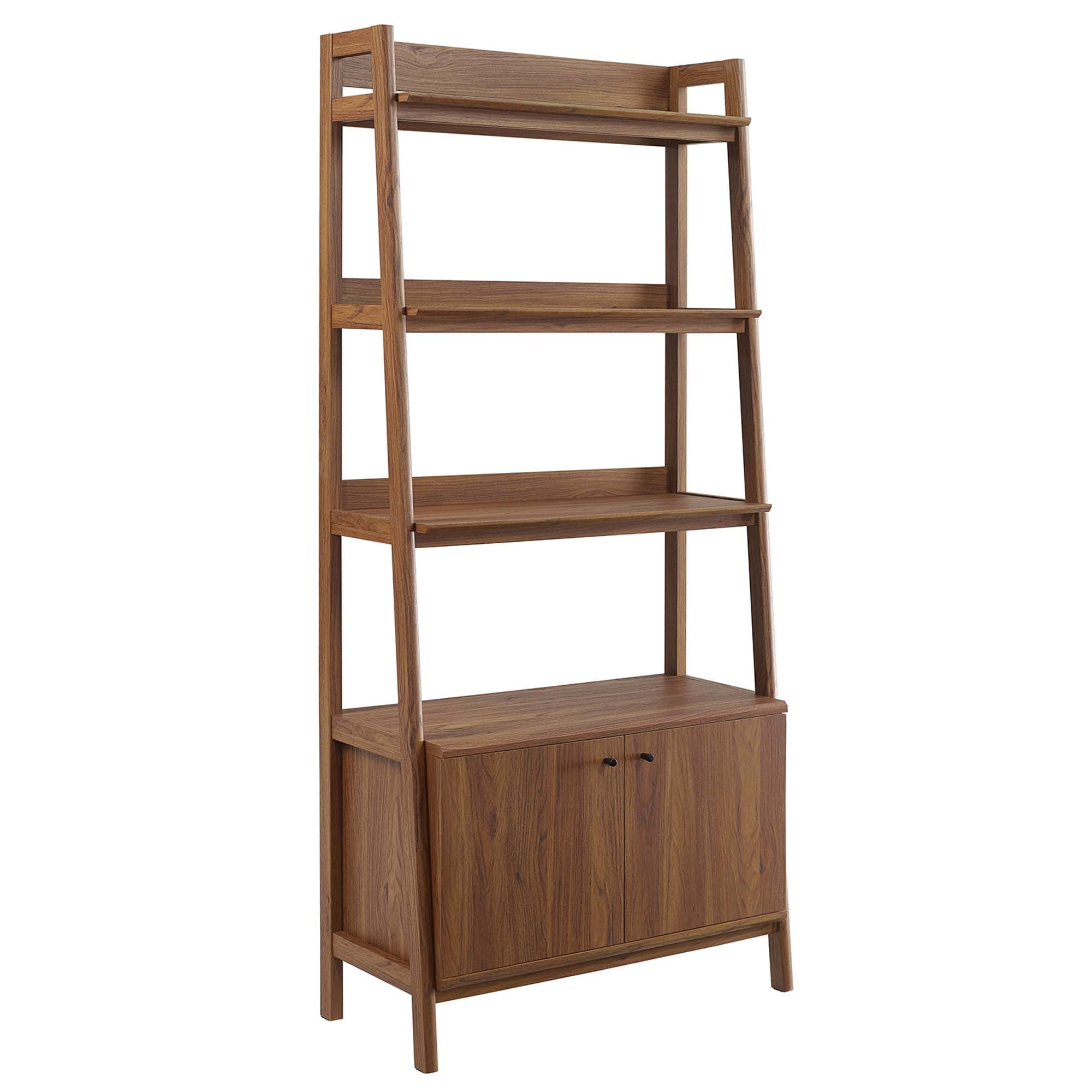 Modway Bixby 32.5" Particleboard and MDF Wood Bookshelf in Walnut