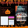 thumbnail image 2 of Halloween Press on Nails Short Square Fake Nails Full Cover Nightmare Nails Christmas Nails False Nails with Designs Skeleton Matte Glue on Nails Acrylic Nails Stick on Nails for Women Girls 24 Pcs, 2 of 4
