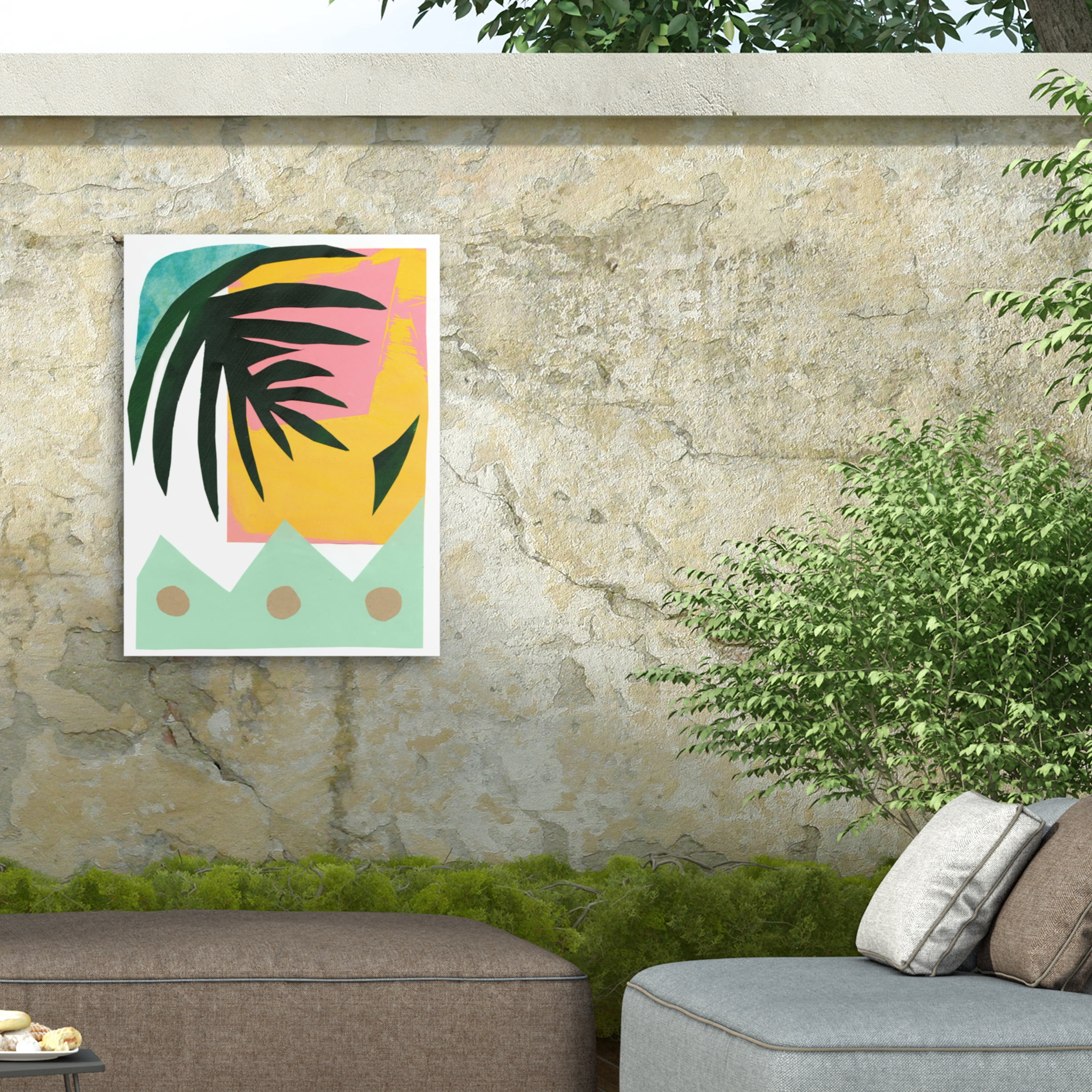 Renee W. Stramel 'South Beach Palm II' Outdoor Canvas 19x14