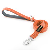 Plutus Pet Heavy Duty Dog Leash with Lockable Aluminum Carabiner, 4/6 Feet Long, Double-Sided Reflective Nylon, Padded Handle, for Puppy, Small, Medium and Large Dogs (Orange, 4/5" x 6')