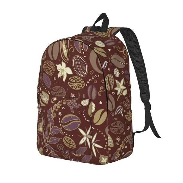 Easygdp Coffee and Flowers Mochila de Lona Resistente para Laptop, Compatible con Laptops de 15 a 17 pulgadas, Ideal para Escuela, Trabajo y Viajes-Small