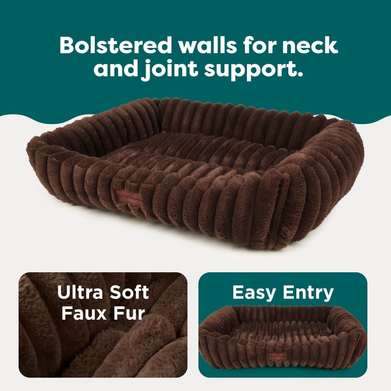 FurHaven Warming Cuddler Pet Bed, Brown, Medium photo 4