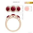 thumbnail image 4 of ANGARA Natural Round 1 ct Ruby Three Stone Halo Ring with Diamonds in 14K Rose Gold for Women (Size-6mm) | July Birthstone, Birthday, Anniversary, Jewelry Gift for Women | Natural Ruby Ring, 4 of 9