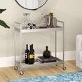 thumbnail image 2 of Evelyn&Zoe Industrial 33" Wide Satin Nickel Bar Cart, 2 of 7