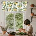 thumbnail image 5 of Watercolor Yellow Lemon Leaf Window Valance Curtain Plant Fruit Rod Pocket Short Curtain for Living Room, Bedroom & Kitchen Window Decor 54x18in, 5 of 8