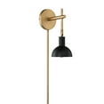 thumbnail image 7 of Nathan James Tamlin Wall Light Fixture, Wall Mounted 1-Light Lamp, Plugin Sconce with On/Off Switch for Living Room, Reading Nook or Bedroom, Vintage Brass/Matte Black, 7 of 7