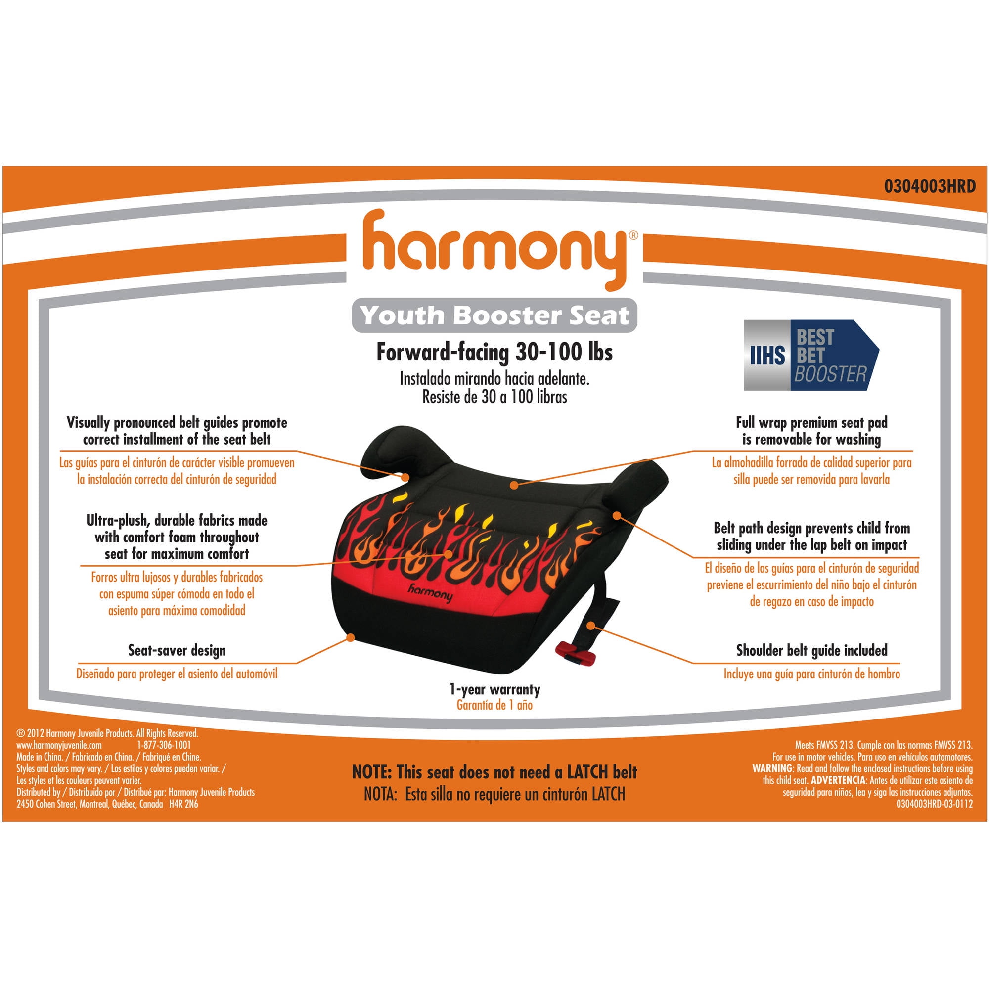 Harmony Juvenile Youth Backless Booster Car Seat Granite